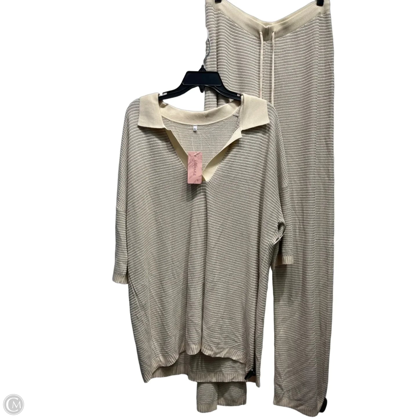 Pants Set 2pc By FIRVESPY In Cream, Size: XL