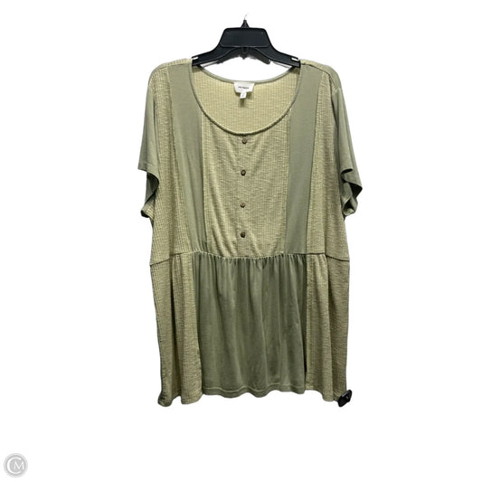 Top Short Sleeve By Heyson In Green, Size: 2x