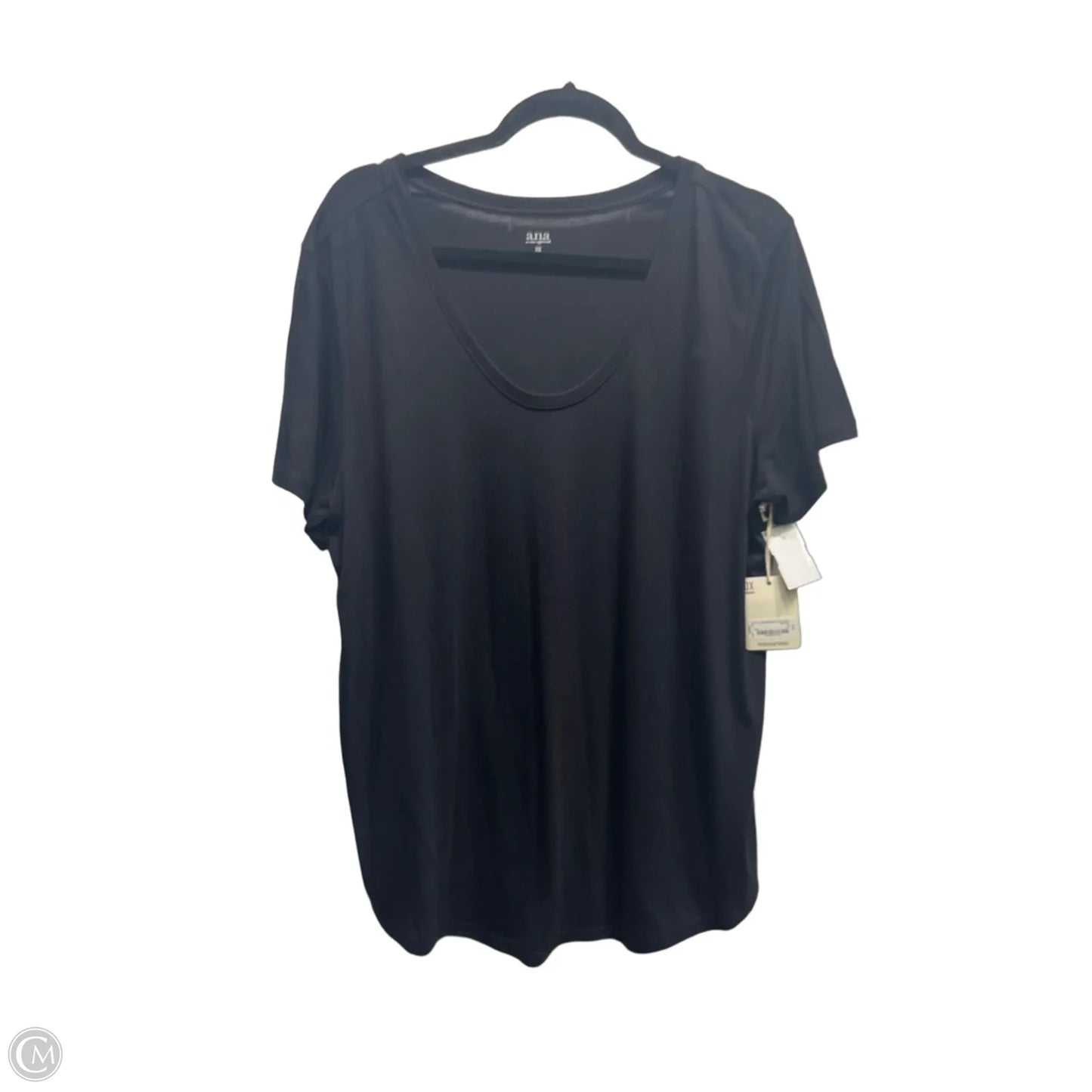 Top Short Sleeve Basic By Ana In Black, Size: Xl