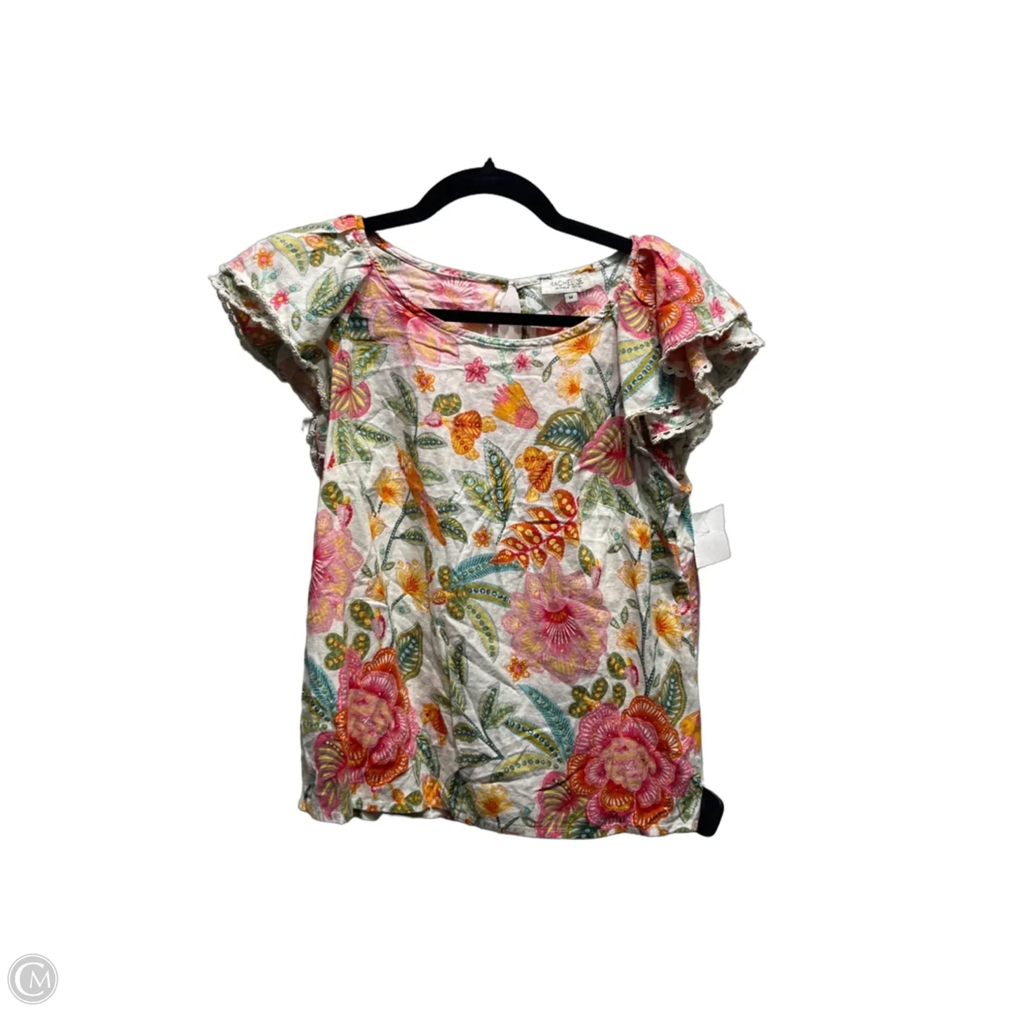 Top Short Sleeve By Rachel Zoe In Green & Pink, Size: M