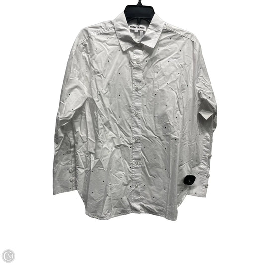 Top Long Sleeve By Dkny In White, Size: S