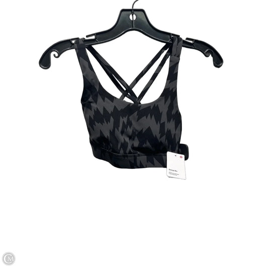 Athletic Bra By Lululemon In Black & Grey, Size: 2