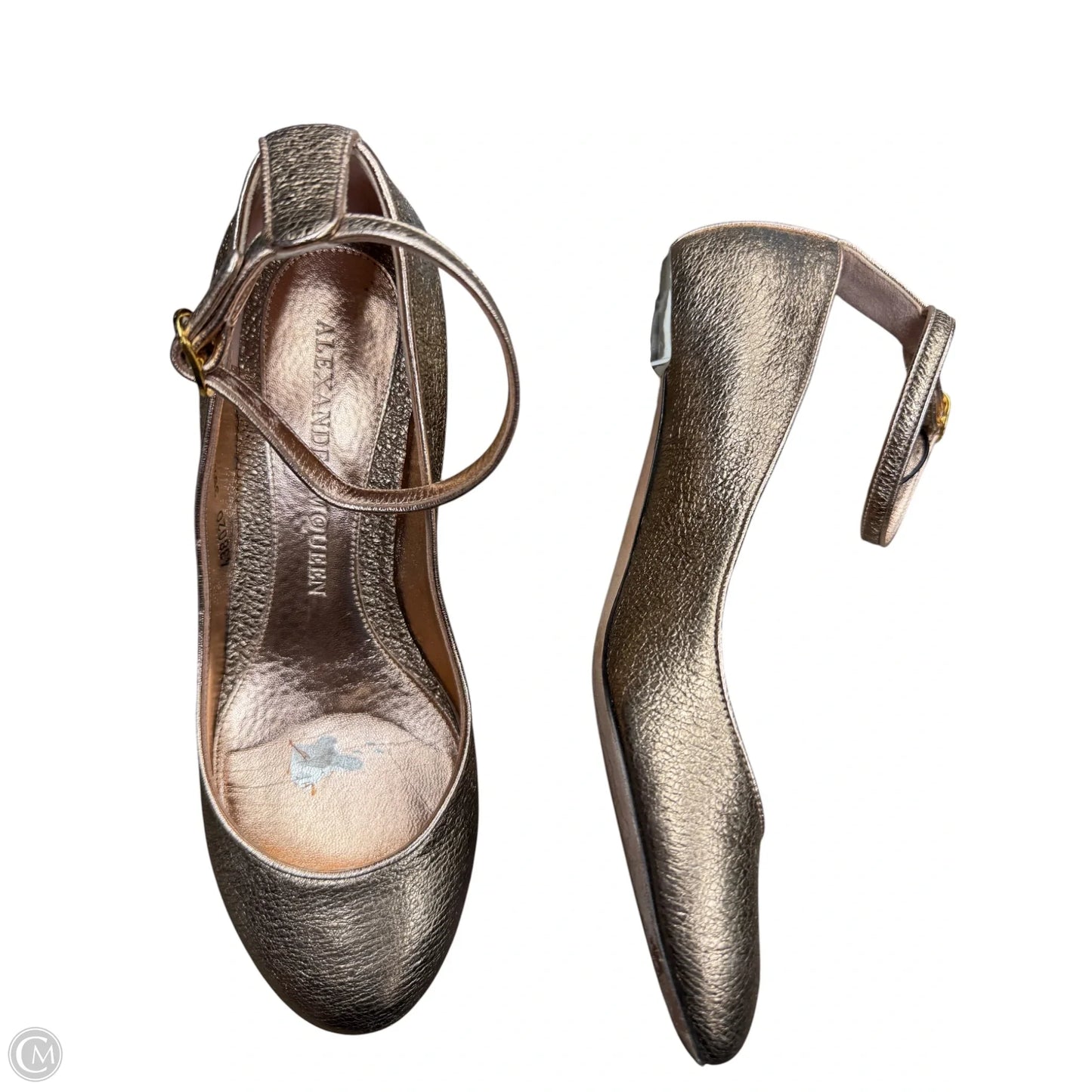 Shoes Luxury Designer By Alexander Mcqueen In Rose Gold, Size: 8.5
