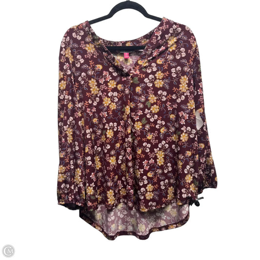 Top Long Sleeve By Vince Camuto In Maroon, Size: Xl