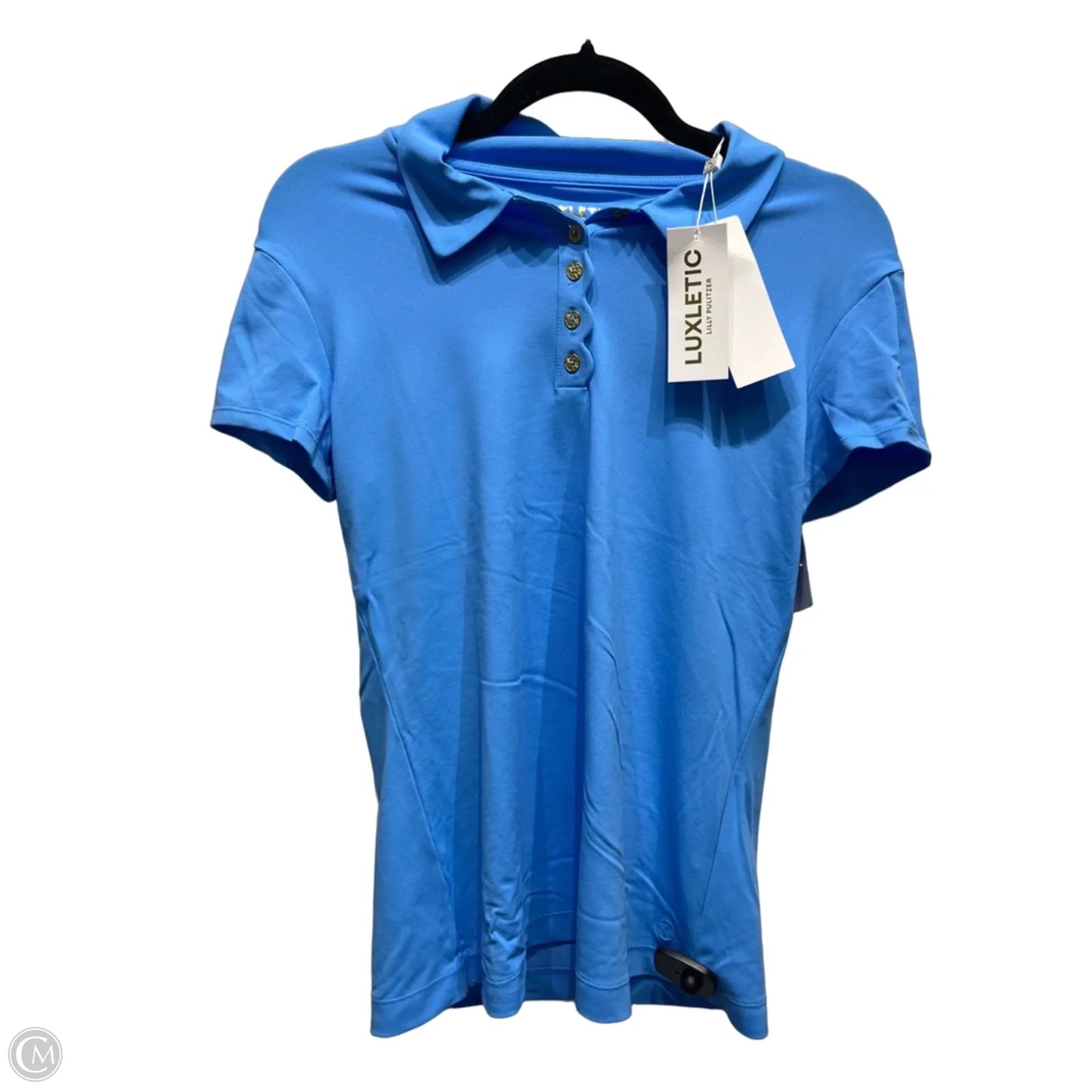 Top Short Sleeve Designer By Lilly Pulitzer In Blue, Size: S