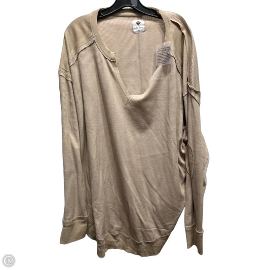 Top Long Sleeve By Like Love In Taupe, Size: 3x