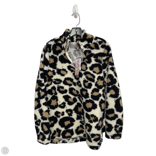 Jacket Fleece By Como Vintage In Black & Cream, Size: L