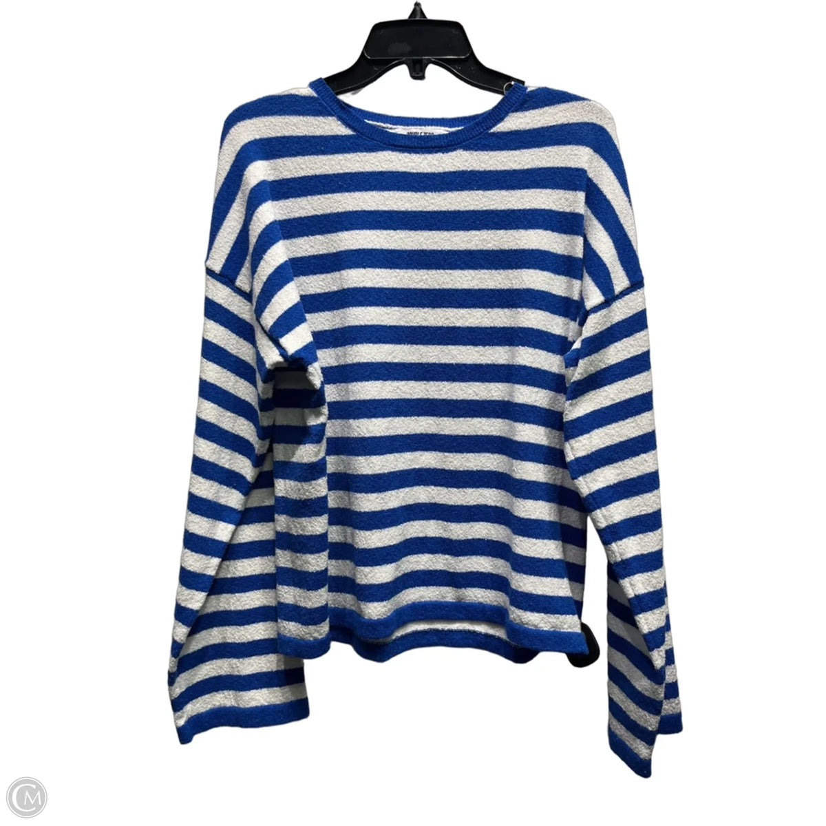 Sweater By Double Zero In Blue & White, Size: L