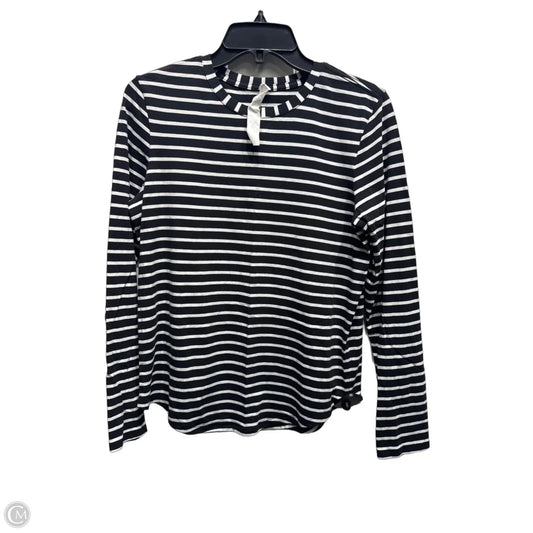 Athletic Top Long Sleeve Crewneck By Lululemon In Black & White, Size: 6
