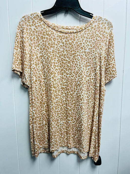 Top Short Sleeve By Nine West Apparel In Brown & White, Size: Xl