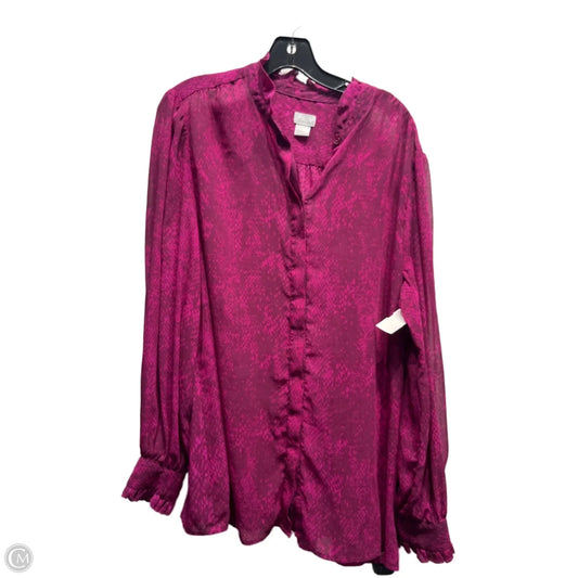 Top Long Sleeve By Chicos In Purple, Size: Xl