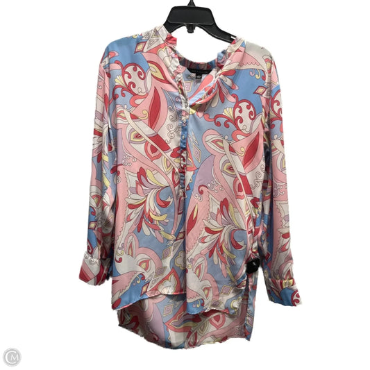 Top Long Sleeve By Zac And Rachel In Blue & Purple, Size: M
