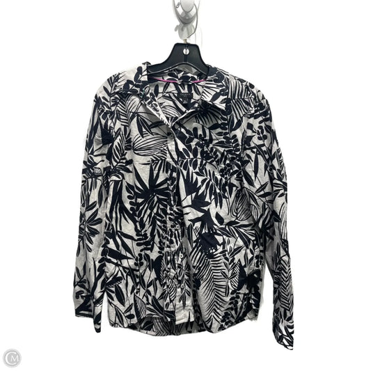 Top Long Sleeve By Talbots In Black & White, Size: Mp