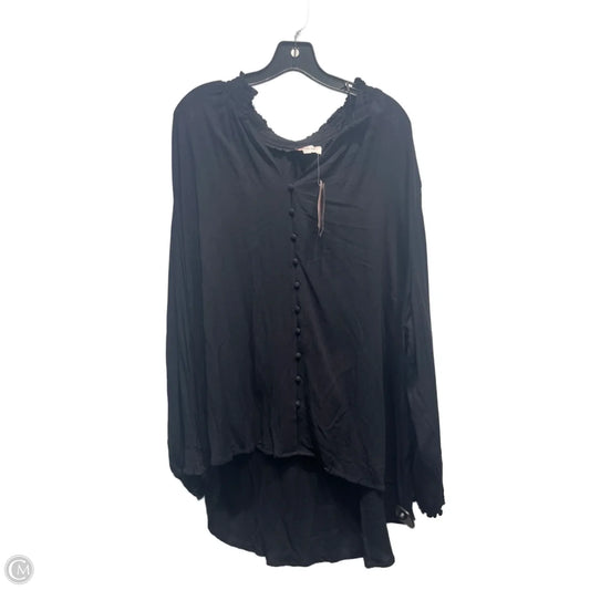 Top Long Sleeve By Per Se In Black, Size: 2x
