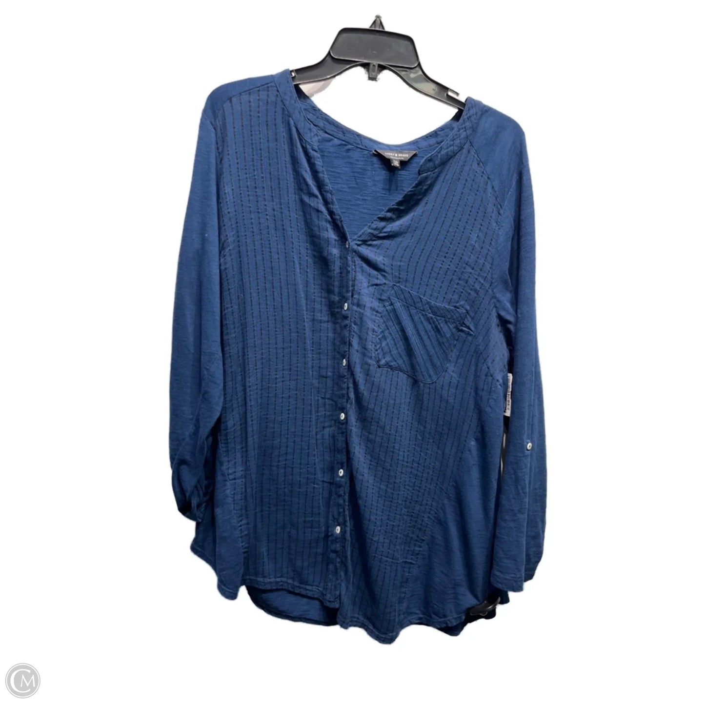 Top Long Sleeve By Lucky Brand In Blue, Size: 1X