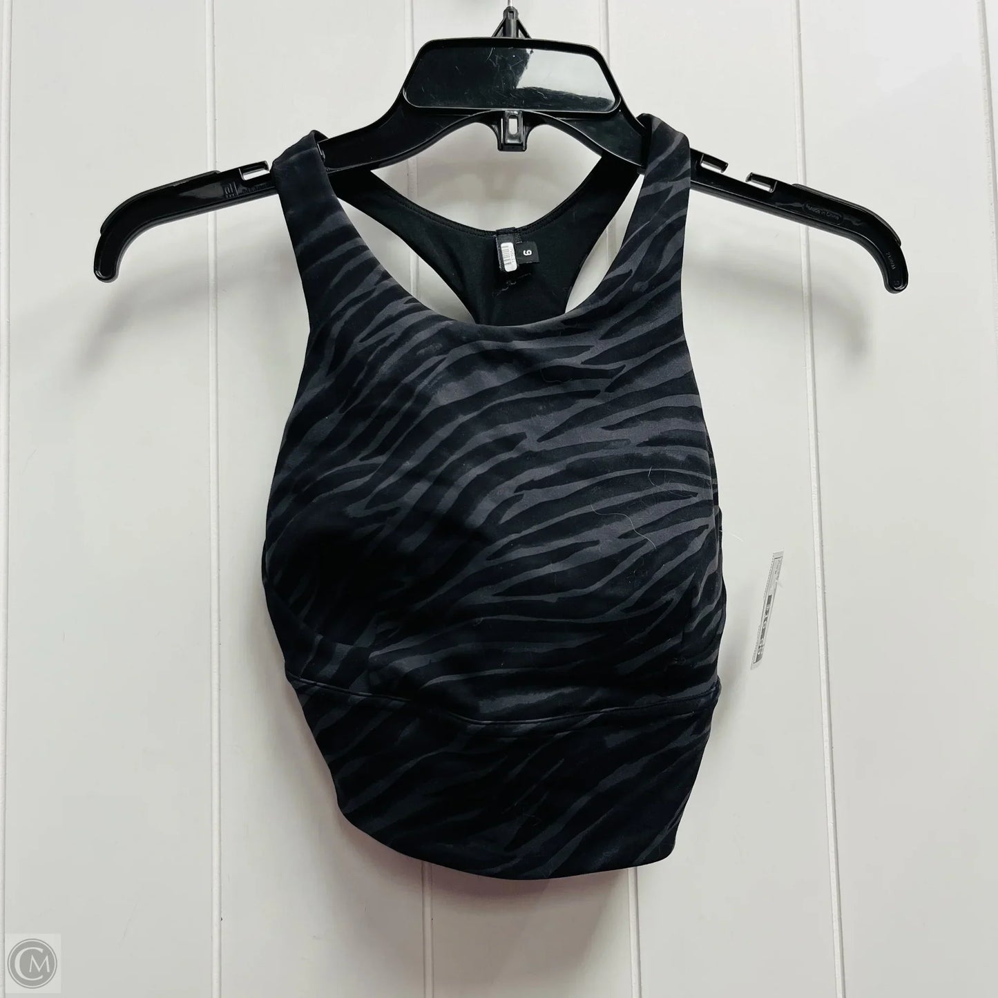Athletic Bra By Lululemon In Black & Grey, Size: 6