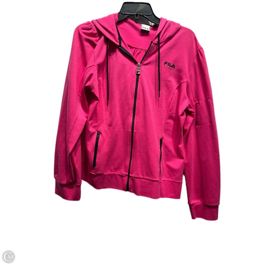 Athletic Jacket By Fila In Pink, Size: Xl