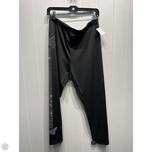 Pants Leggings By Amazon Essentials In Black & Silver, Size: 2x