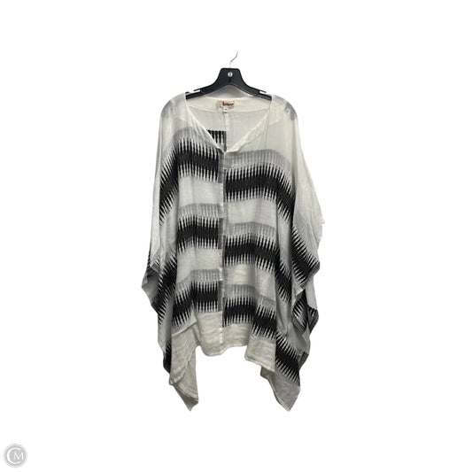 Tunic Short Sleeve By Clothes Mentor In Brown & White, Size: M