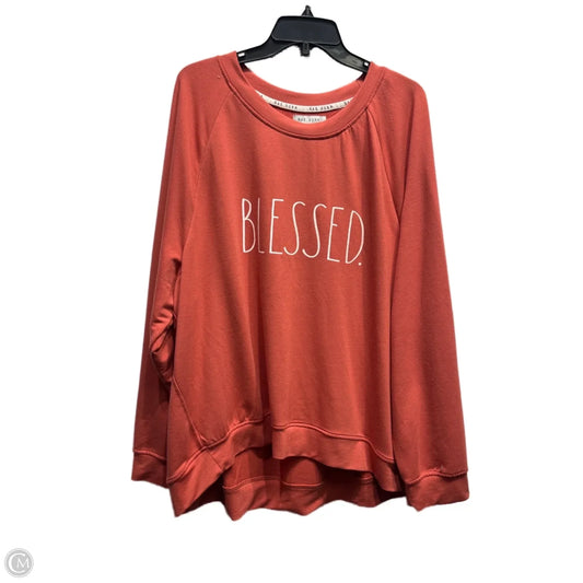Sweatshirt Crewneck By rae dunn In Orange, Size: 3x