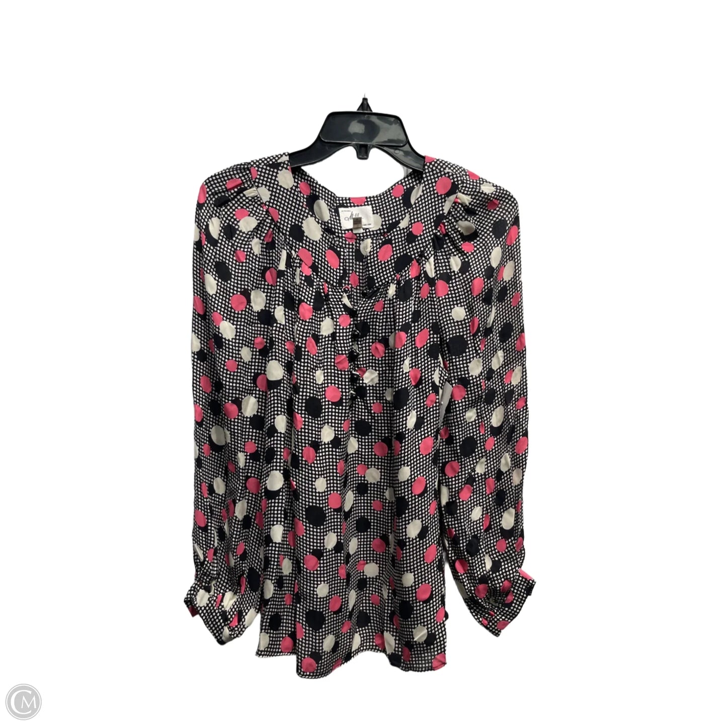 Top Long Sleeve Designer By Milly In Black & Pink, Size: 8