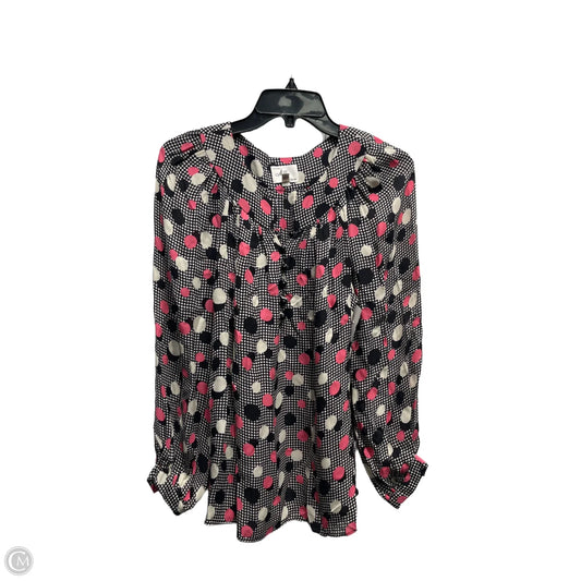 Top Long Sleeve Designer By Milly In Black & Pink, Size: 8