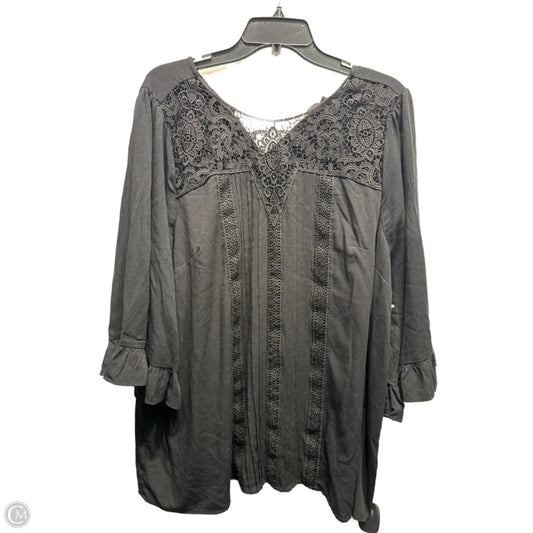 Top 3/4 Sleeve By Torrid In Black, Size: 2x