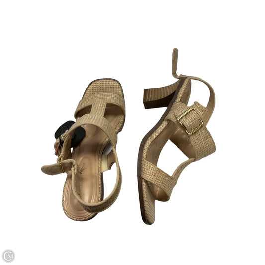Sandals Heels Block By Adrienne Vittadini In Tan, Size: 8.5