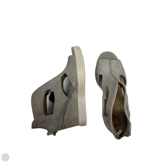 Sandals Heels Wedge By Sofft In Grey, Size: 8.5