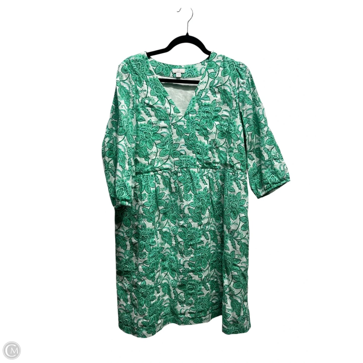 Dress Casual Short By J. Jill In Green & White, Size: M