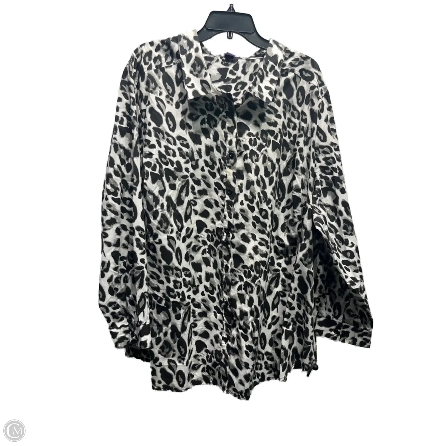 Top Long Sleeve By Romans In Black & Grey, Size: 3x