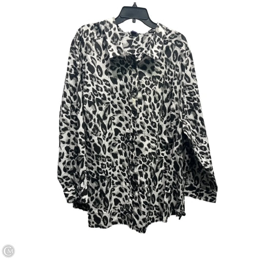 Top Long Sleeve By Romans In Black & Grey, Size: 3x