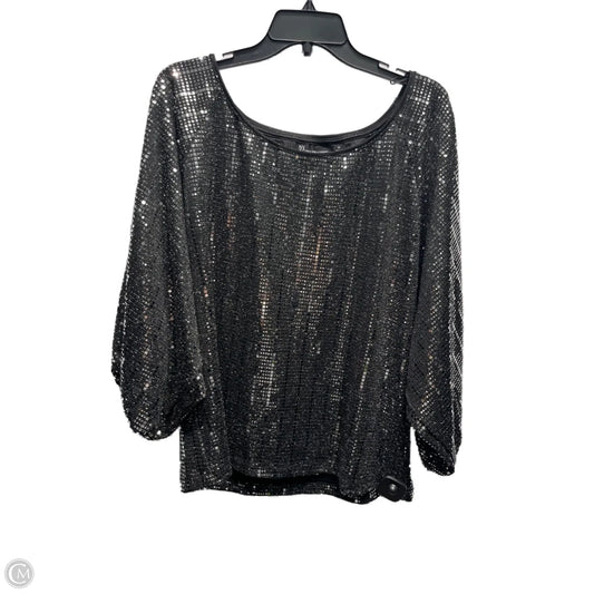 Top Long Sleeve By New York And Co In Black & Silver, Size: Xl