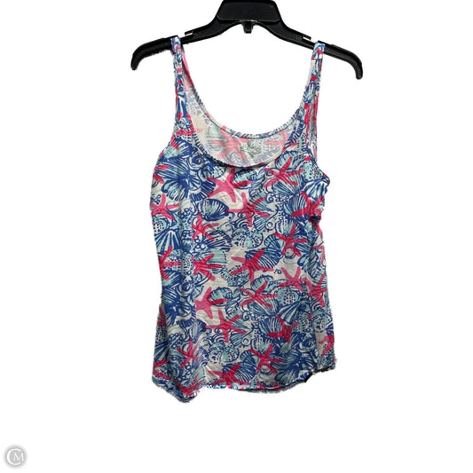Top Sleeveless Designer By Lilly Pulitzer In Blue & Pink, Size: Xl