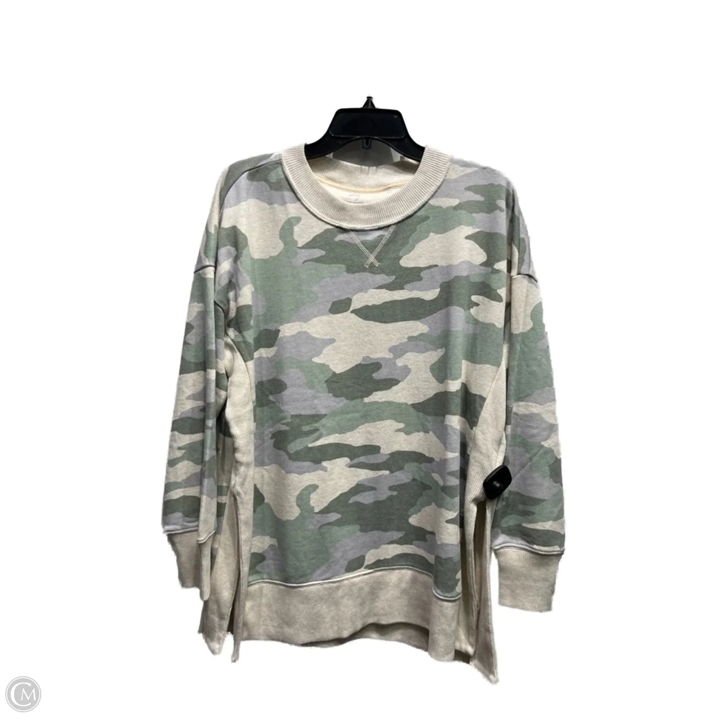 Sweatshirt Crewneck By Aerie In Cream & Green, Size: M