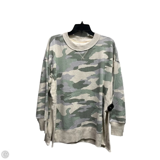 Sweatshirt Crewneck By Aerie In Cream & Green, Size: M