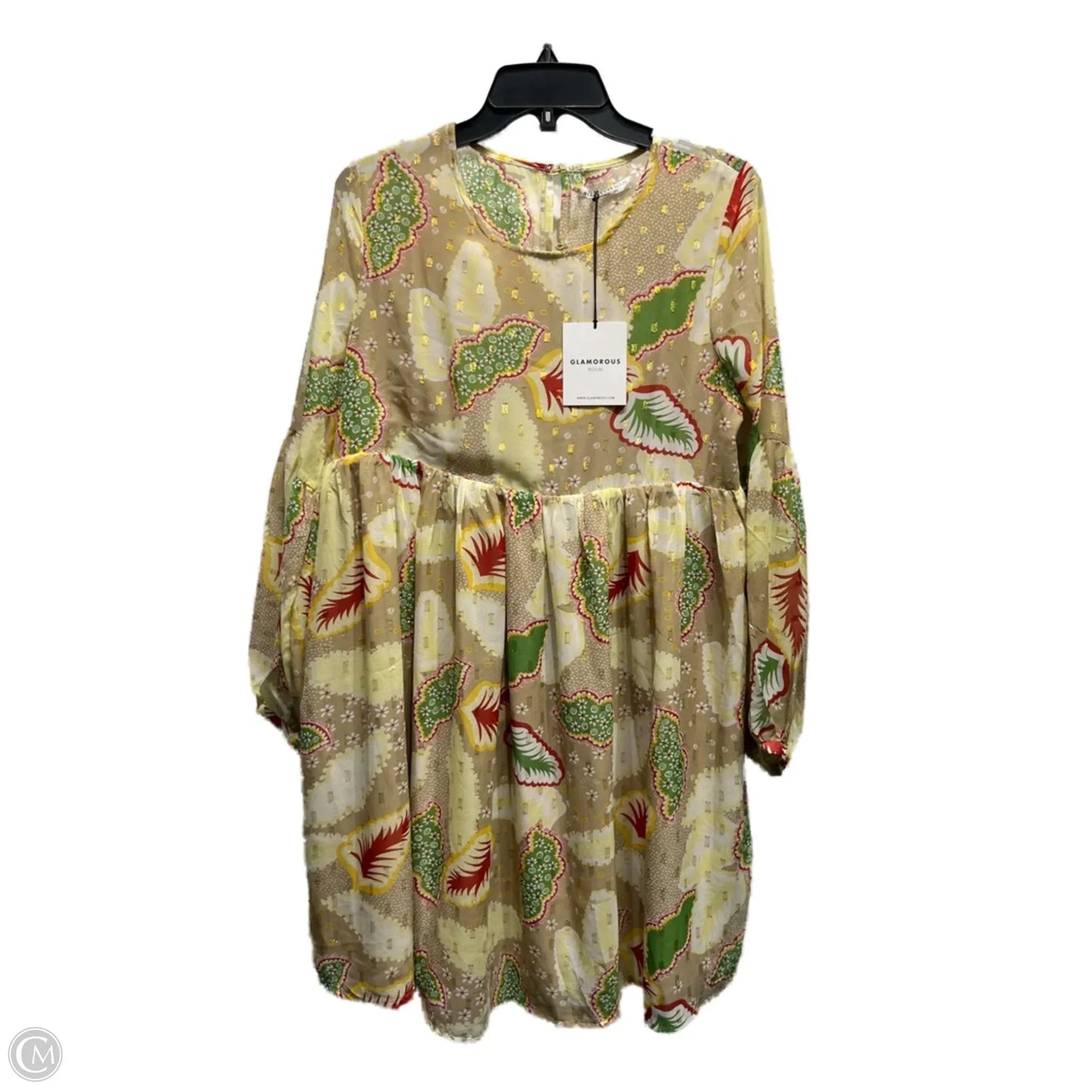 Dress Casual Short By Glamorous In Green & Tan, Size: 6