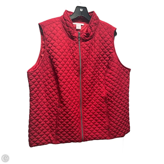 Vest Puffer & Quilted By Allison Daley In Red, Size: 2x