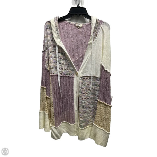 Sweater Cardigan By Pol In Purple, Size: 3x