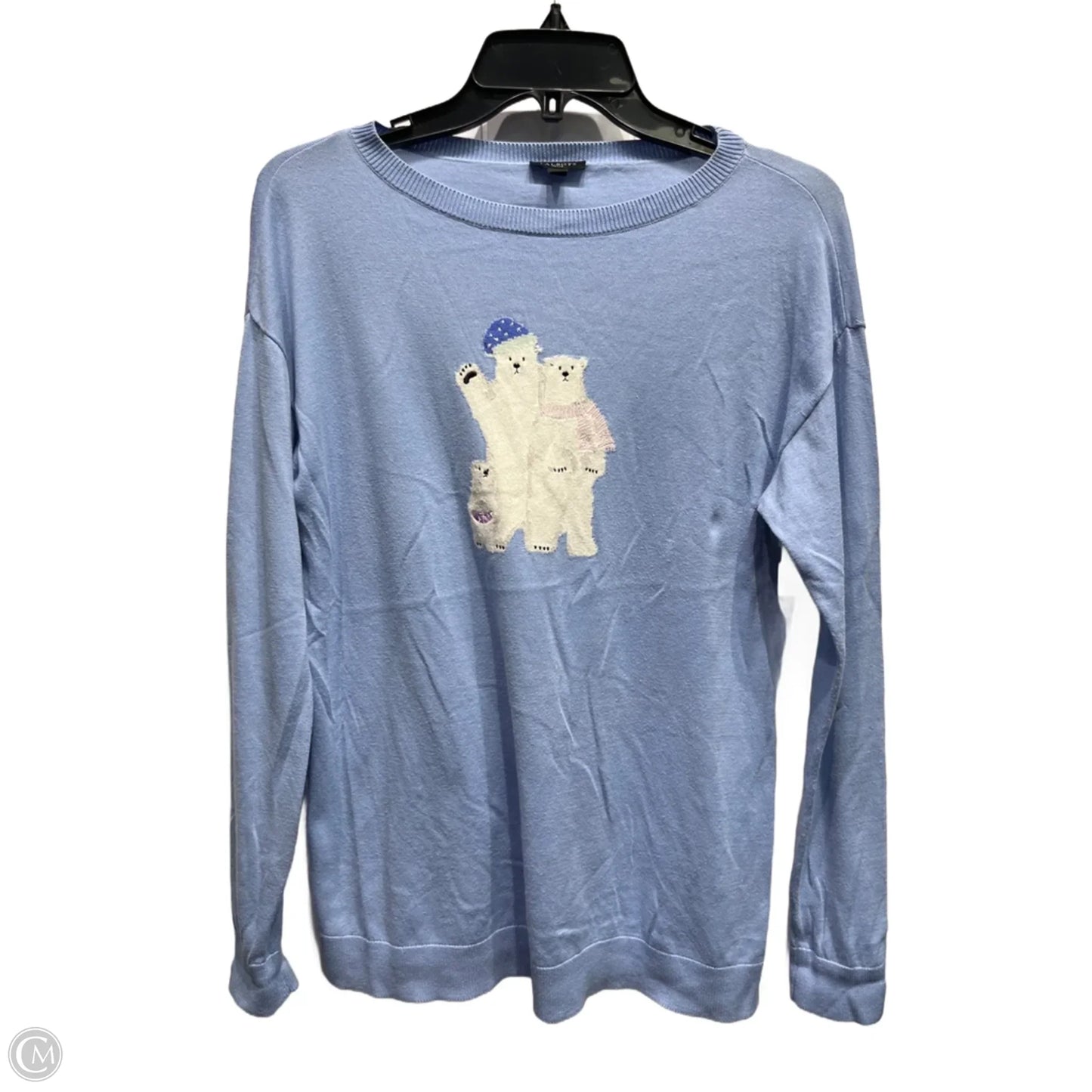 Top Long Sleeve By Talbots In Blue & White, Size: Sp