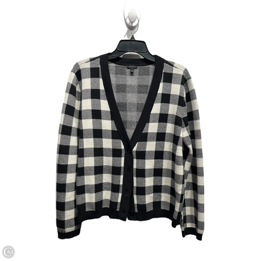 Sweater Cardigan By Talbots In Black & White, Size: L
