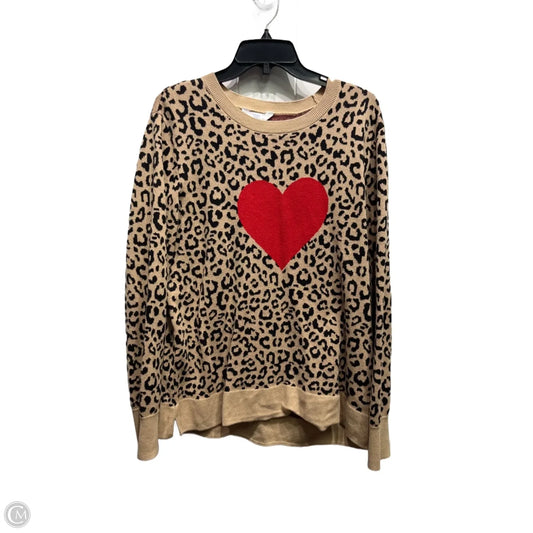 Sweater By Time And Tru In Red & Tan, Size: 22