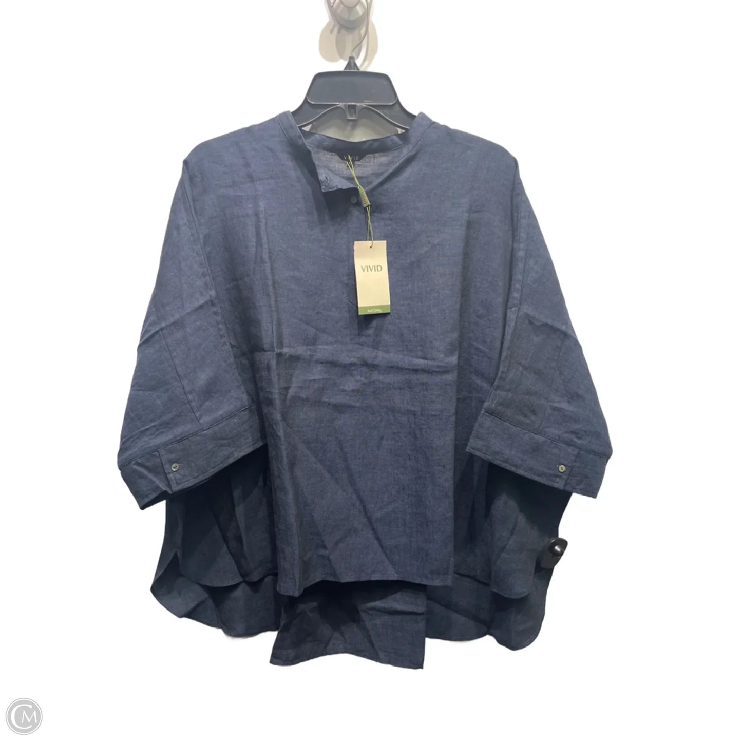 Top Short Sleeve By vivid In Navy, Size: 1x
