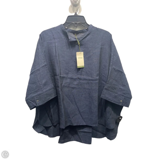 Top Short Sleeve By vivid In Navy, Size: 1x