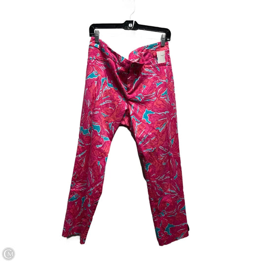 Pants Designer By Lilly Pulitzer In Blue & Pink, Size: 14