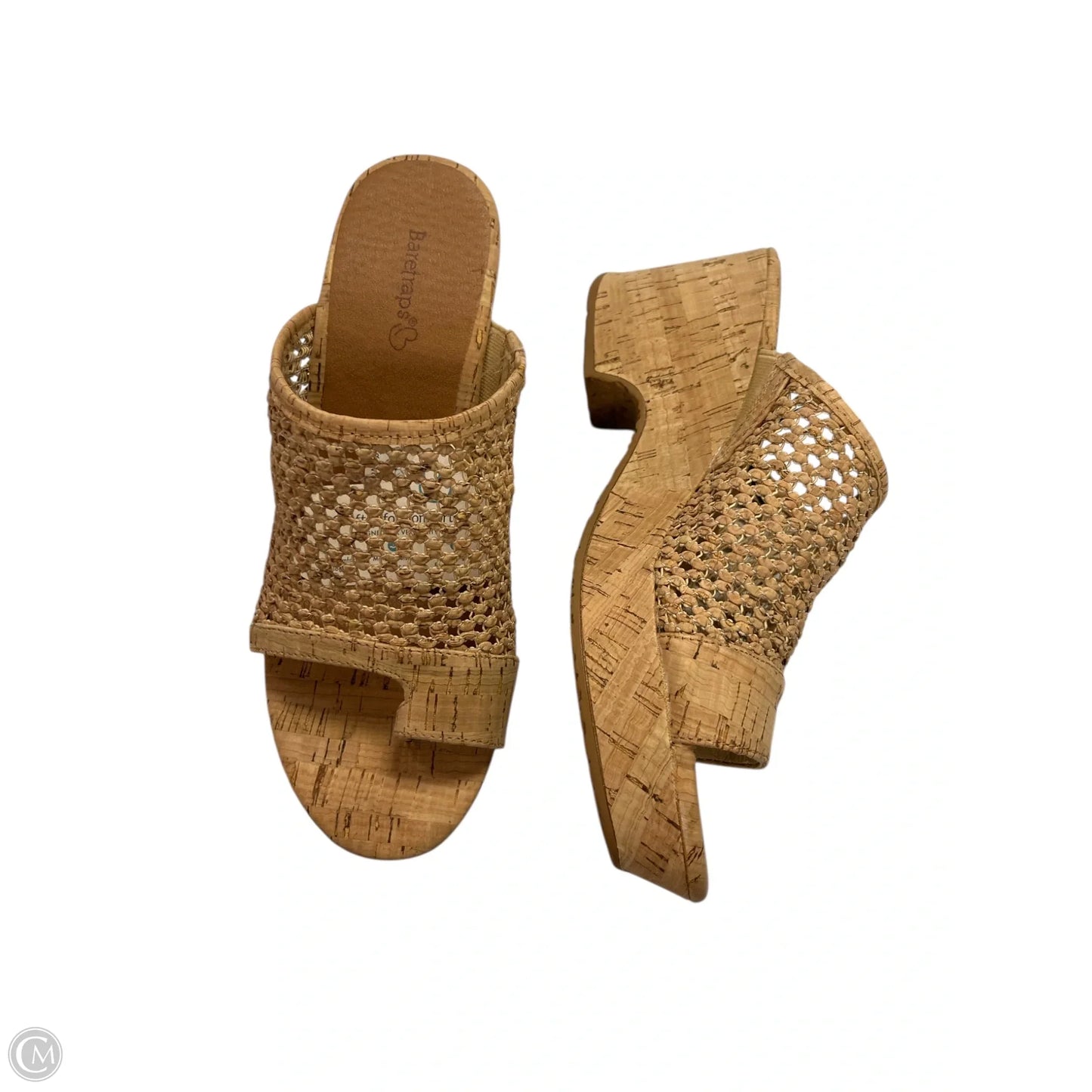 Sandals Heels Wedge By Bare Traps In Tan, Size: 8