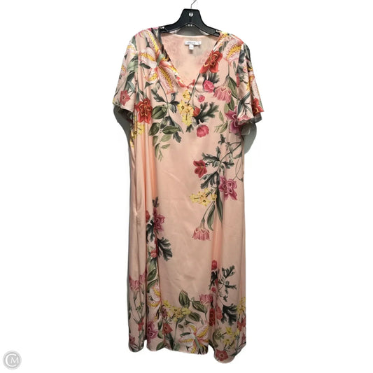 Dress Casual Maxi By Chicos In Pink & Yellow, Size: M