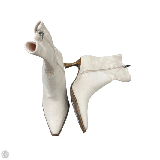 Boots Ankle Heels By ZBY In Cream, Size: 7