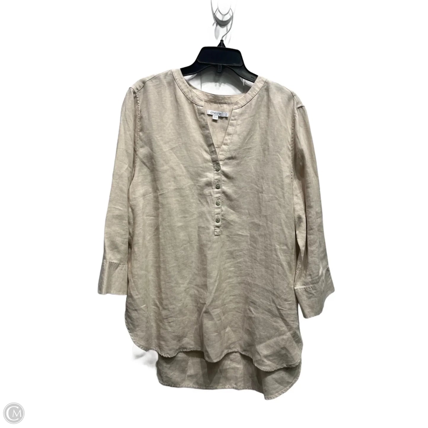 Top Long Sleeve By Chicos In Tan, Size: 16