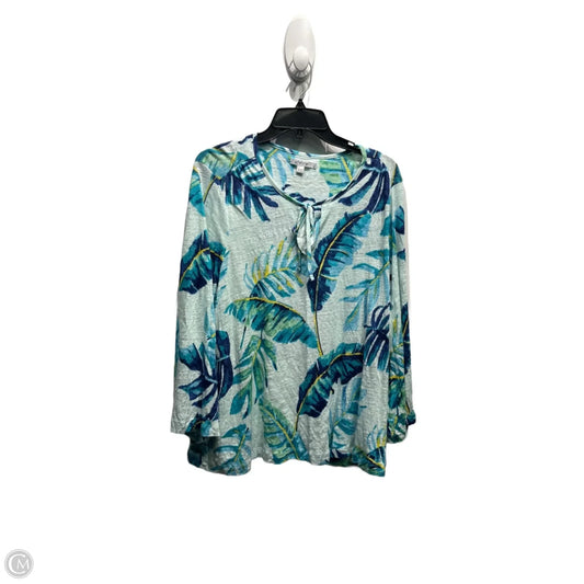 Top Long Sleeve By Chicos In Blue & Green, Size: Xl